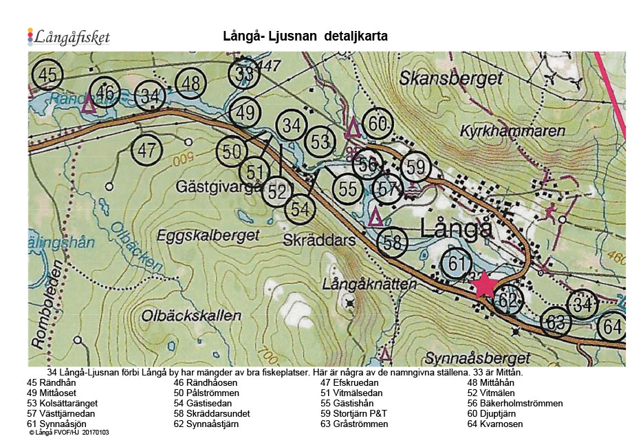 Långå Ljusnan Detailkarte